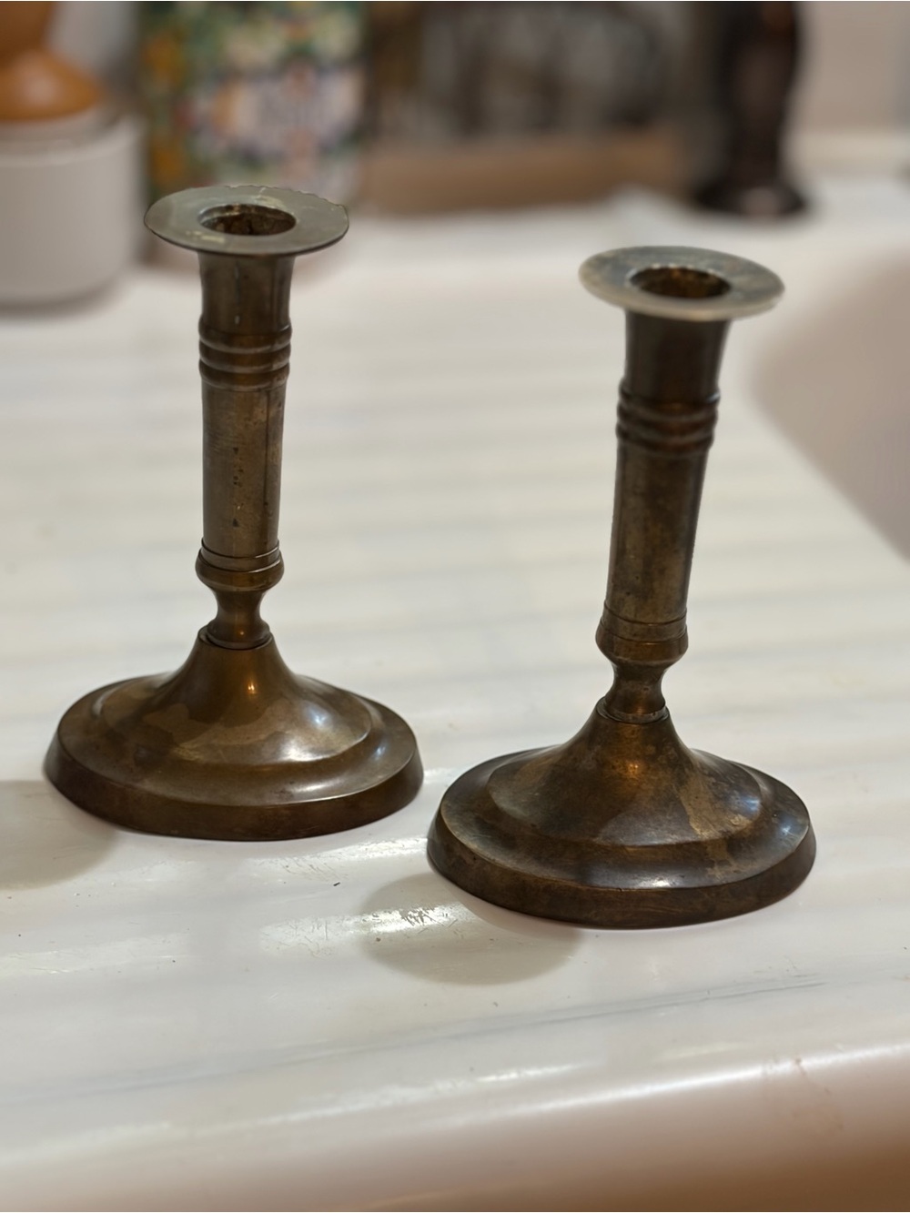 Brass Candlestick Pair - Brown Brass Home Accents